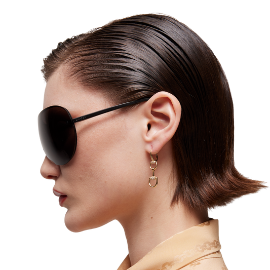 Gucci Horsebit 18ct Yellow Gold Diamond Drop Earrings