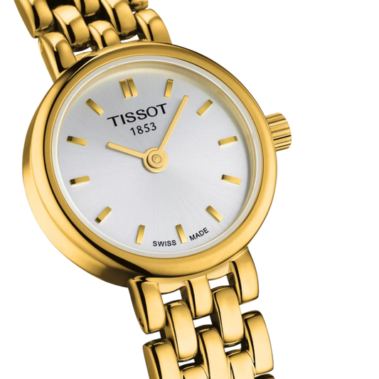side profile of the case showcasing the ultra-slim silhouette, polished gold-tone finish, and neatly integrated crown for a refined appearance