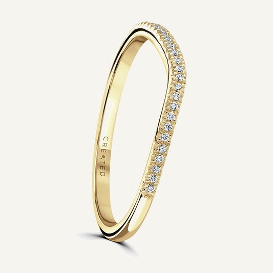 Round Brilliant Wave Shape Claw Set Diamond Eternity Ring