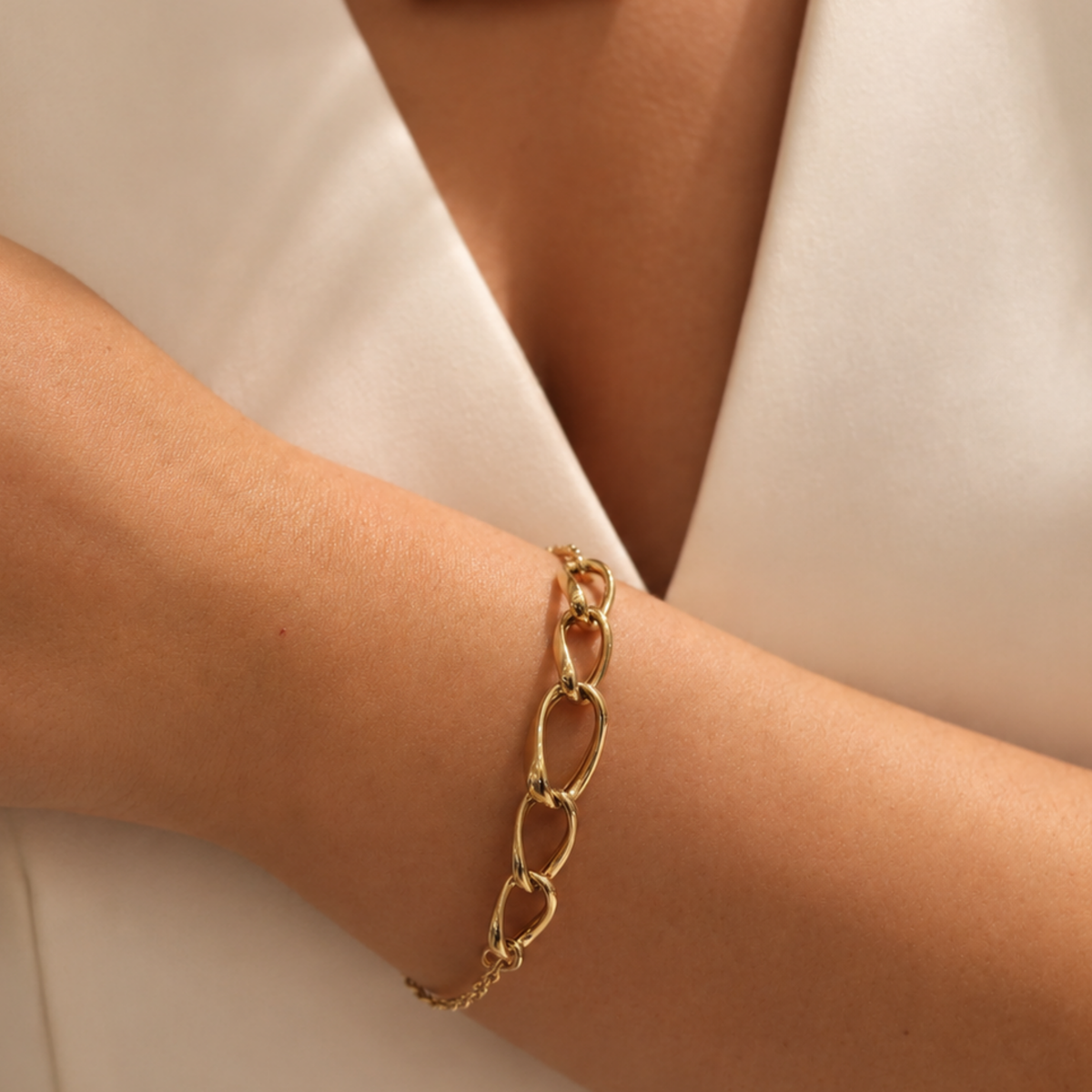 Contemporary five-hoop bracelet design on a Lister Horsfall modal 
