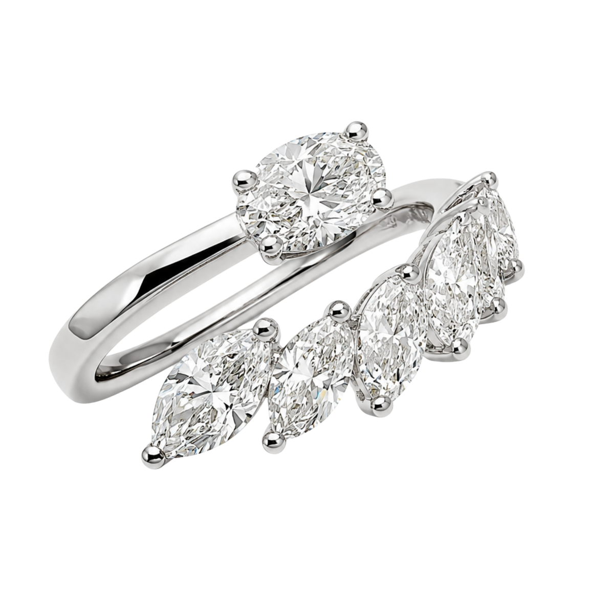 Diamond Dress Ring in Platinum with a total diamond weight: 1.30ct