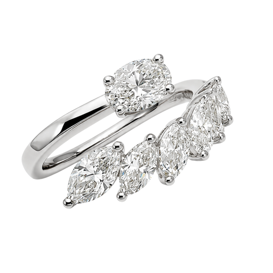 Diamond Dress Ring in Platinum with a total diamond weight: 1.30ct