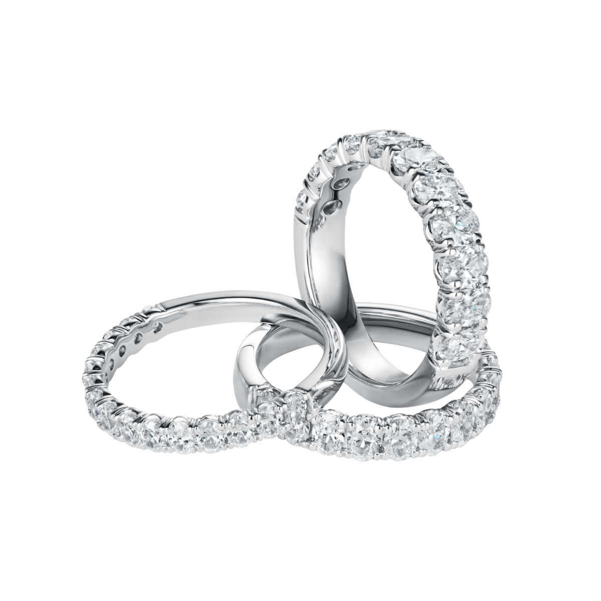 Platinum Oval Cut Diamond Half Eternity Ring Collection from Lister Horsfall