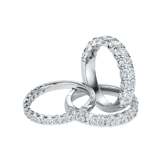 Platinum Oval Cut Diamond Half Eternity Ring Collection from Lister Horsfall