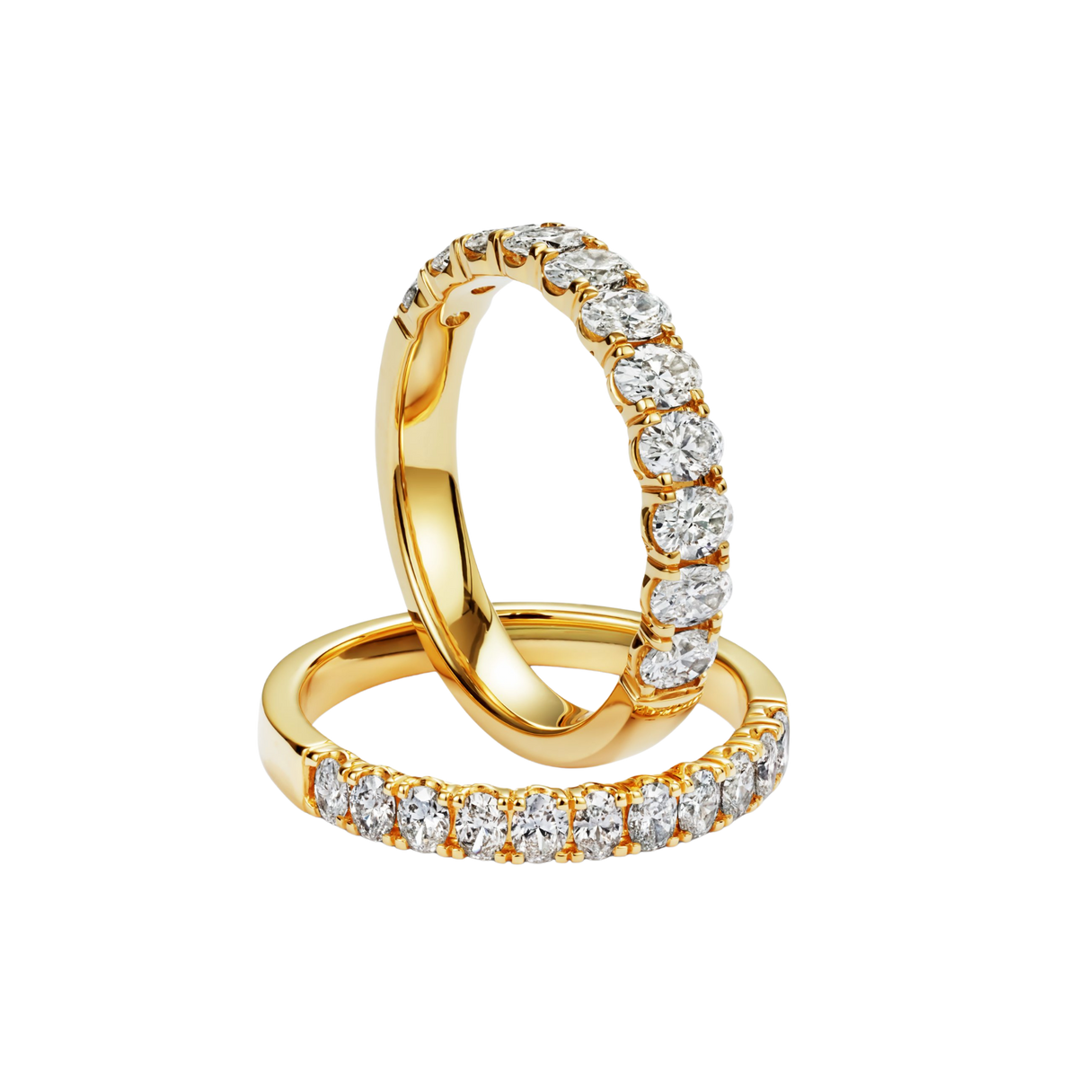 Oval Cut Diamond Half Eternity Ring in 18ct Yellow Gold From Lister Horsfall 