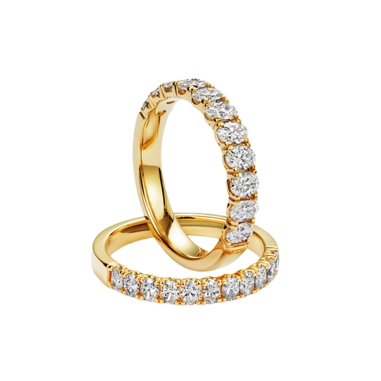 Oval Cut Diamond Half Eternity Ring in 18ct Yellow Gold From Lister Horsfall 