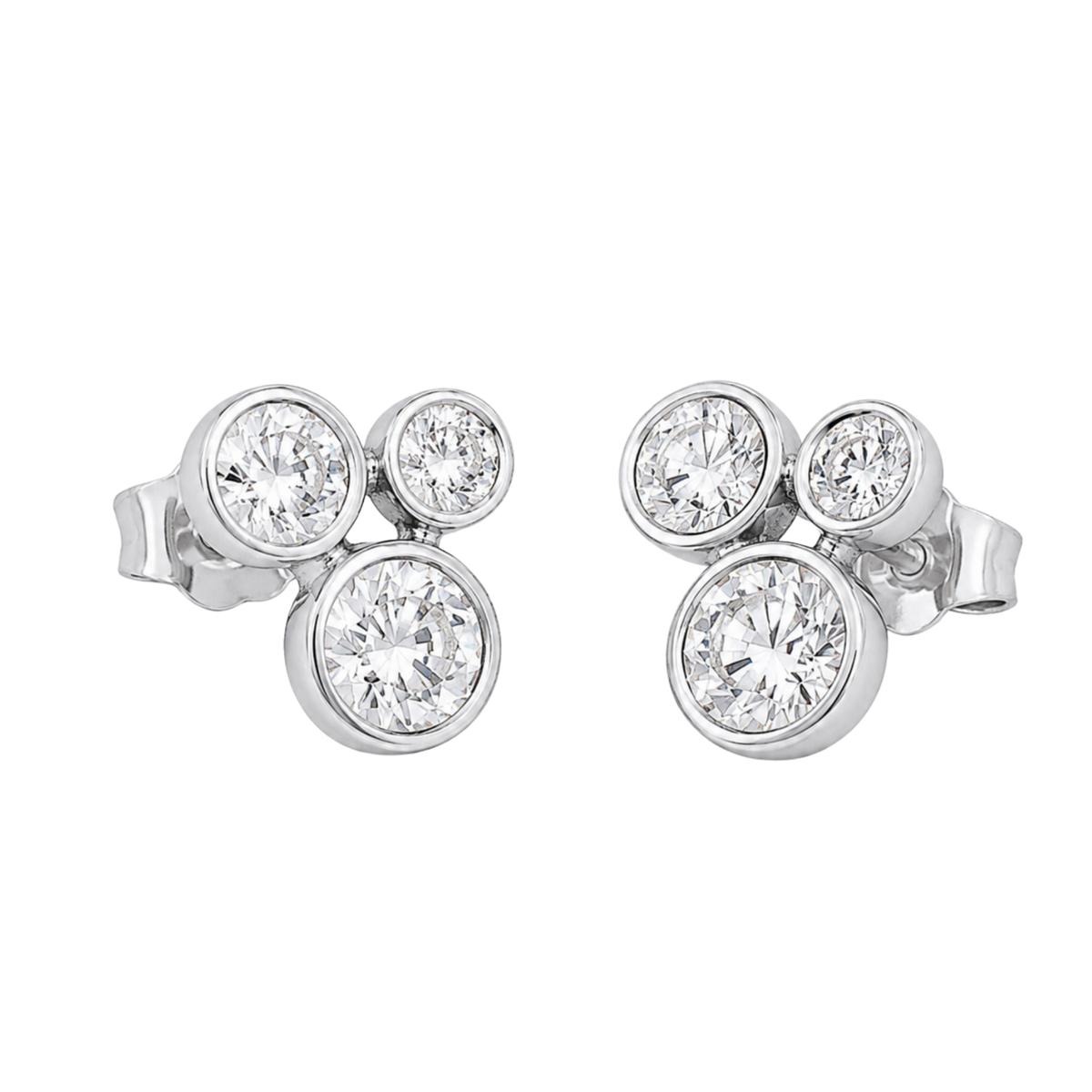 Diamond Bubble Stud Earrings in 18ct White Gold offer a modern take on classic diamond jewellery