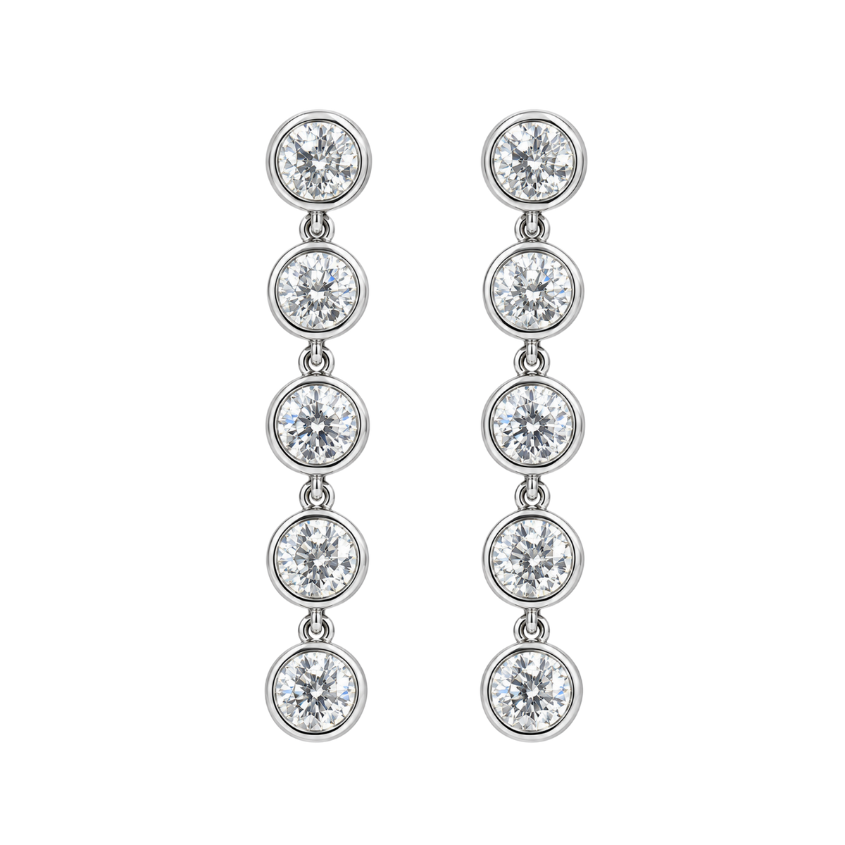 Brilliant Cut Diamond Drop Earrings in 18ct White Gold