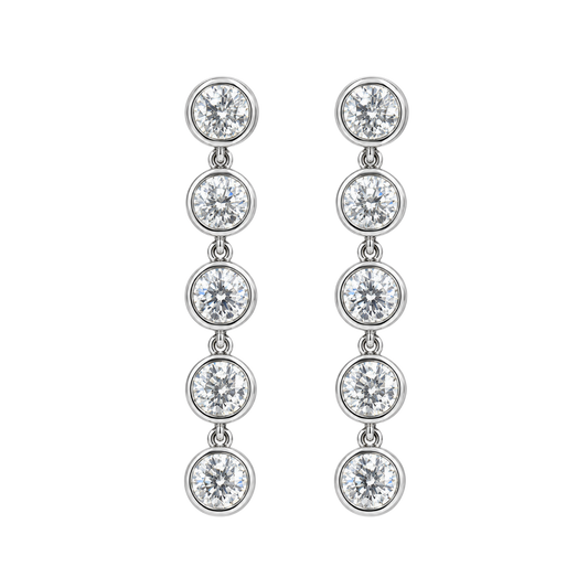 Brilliant Cut Diamond Drop Earrings in 18ct White Gold