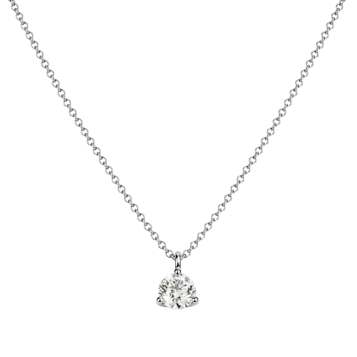 0.70ct Brilliant Cut Diamond Pendant On A Transparent Background