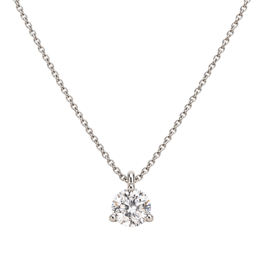 Brilliant Cut Diamond Solitaire Pendant and Chain in Platinum 1.00ct
