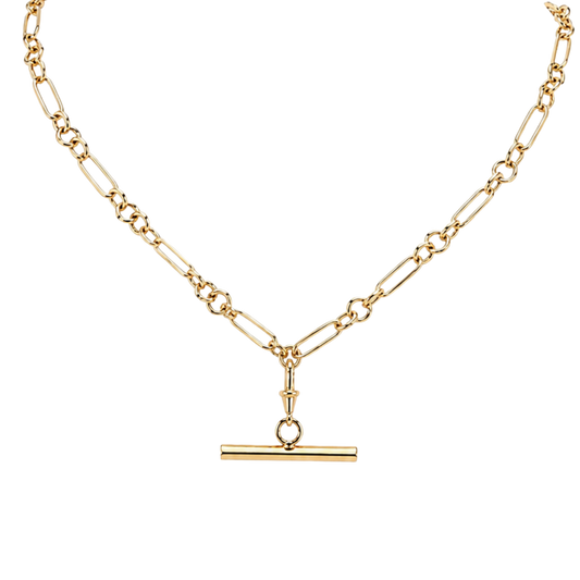 46cm Link Necklace in 18ct Yellow Gold on a Transparent Background