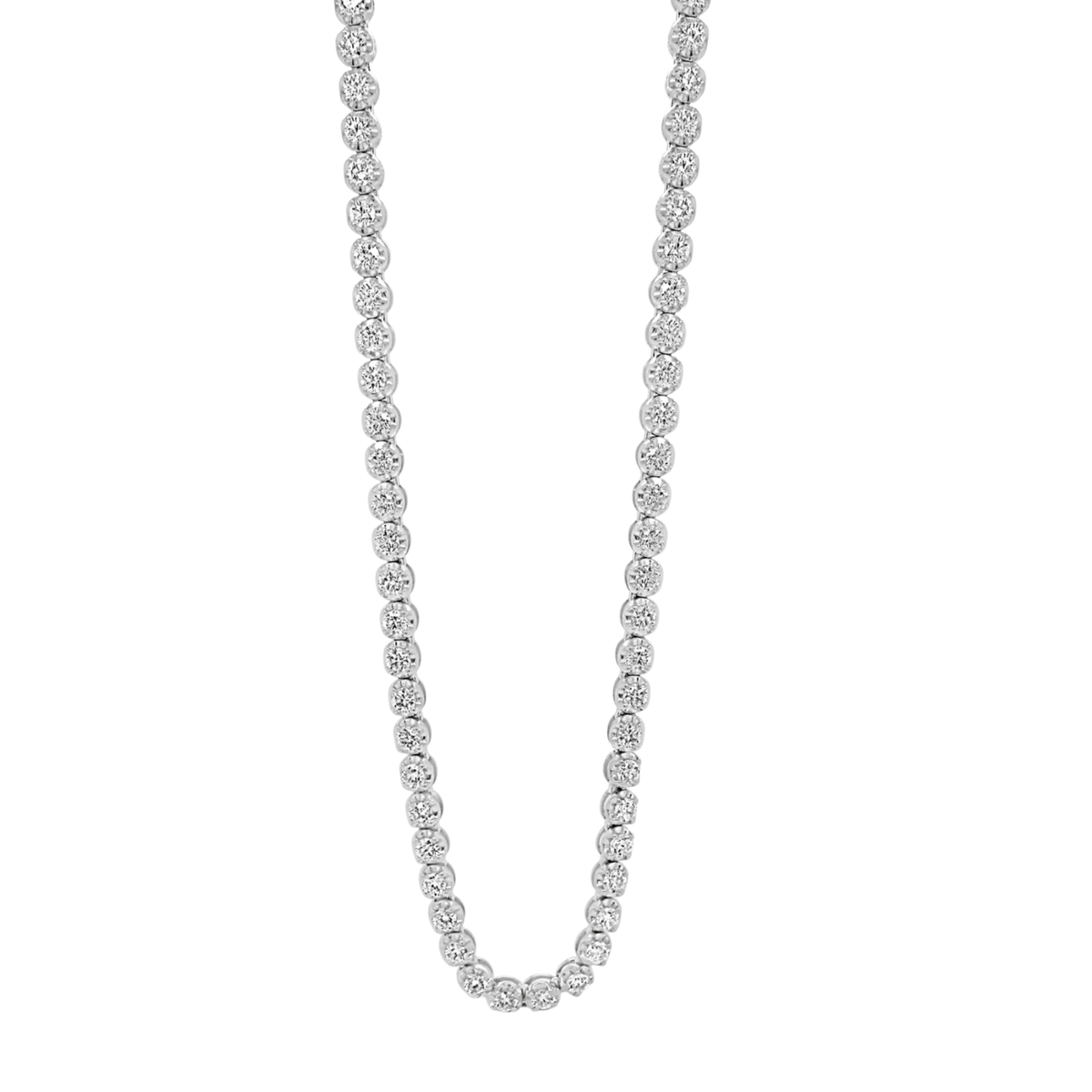 Diamond Line Necklace in 18ct White Gold