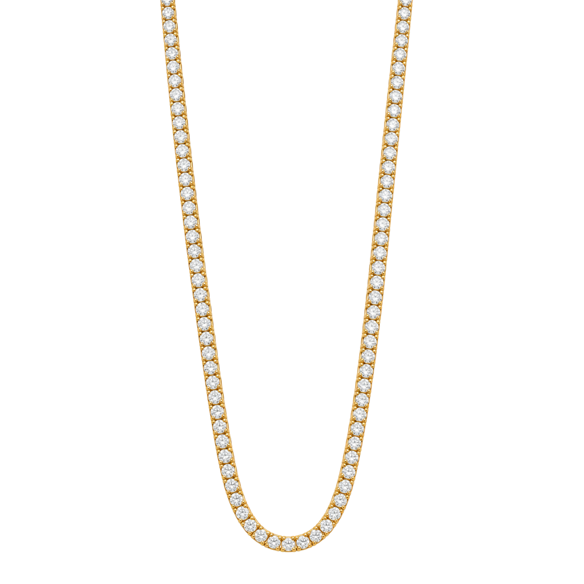 18ct Yellow Gold 4.62ct Round Brilliant Cut Diamond Line Necklace