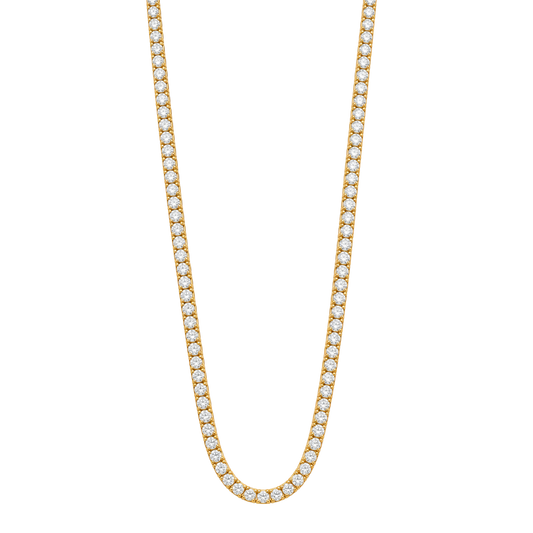 18ct Yellow Gold 4.62ct Round Brilliant Cut Diamond Line Necklace