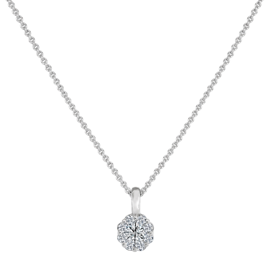 18ct White Gold 0.30ct Diamond Cluster Pendant