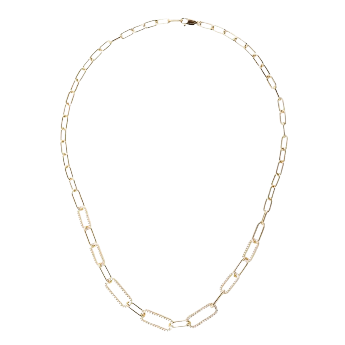 Full View discover the Large Link Necklace, crafted in 18ct yellow gold and set with brilliant-cut diamonds for timeless elegance and contemporary luxury.