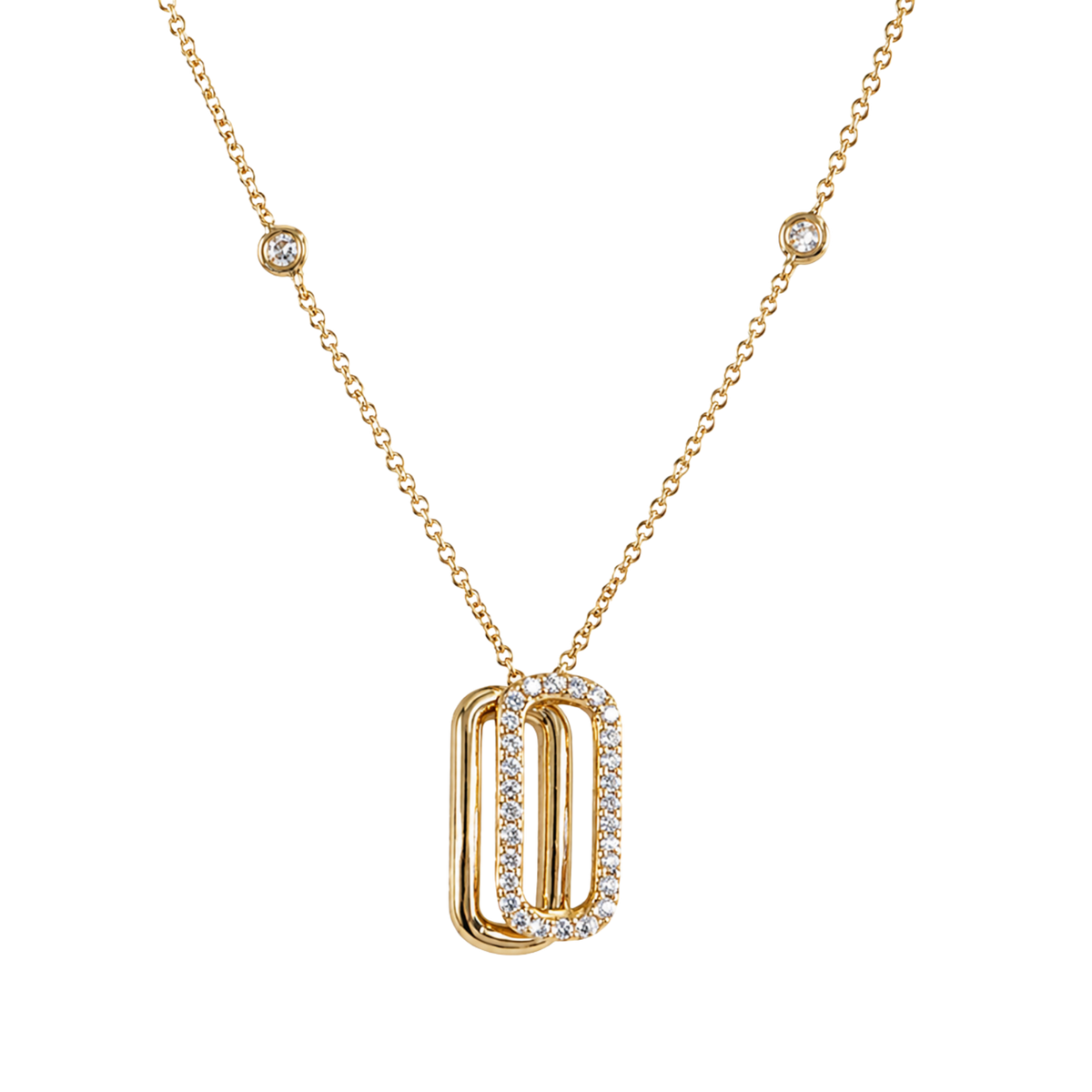 Discover this elegant 18ct rose gold open oval pendant necklace, featuring 0.50ct of brilliant-cut diamonds on a delicate diamond station chain.