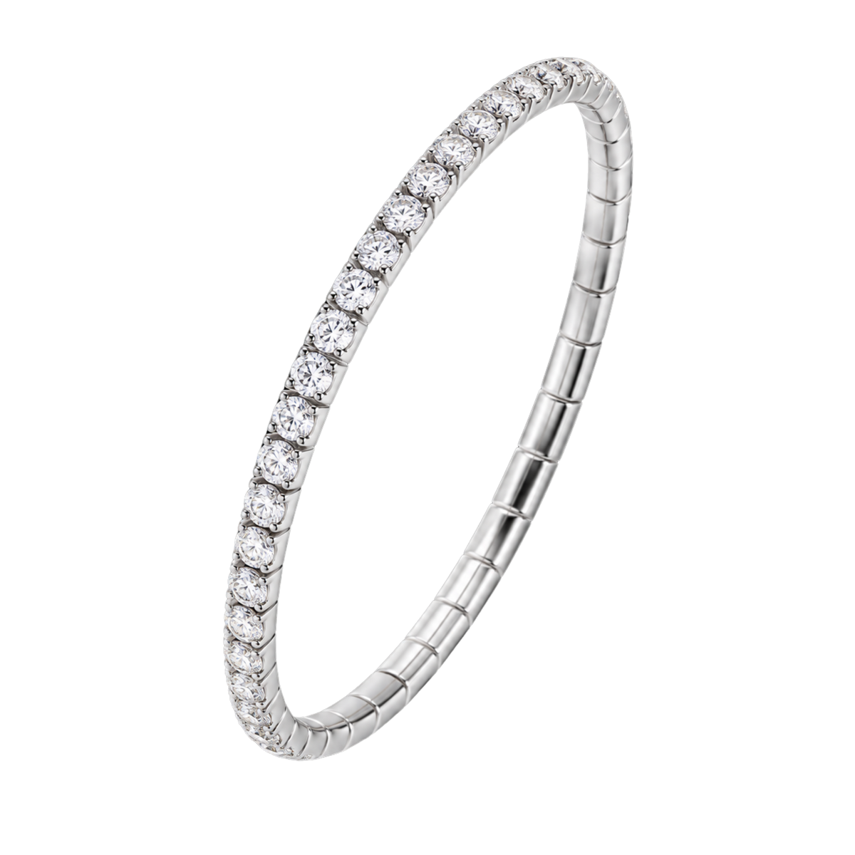 Extensible Tennis 18ct White Gold 3.45ct Diamond Bracelet