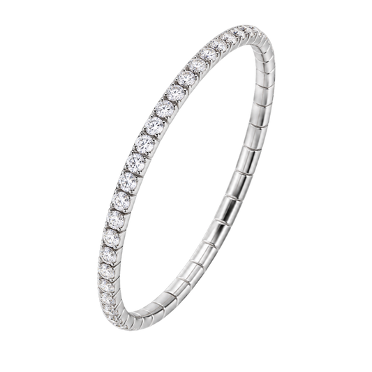 Extensible Tennis 18ct White Gold 3.45ct Diamond Bracelet