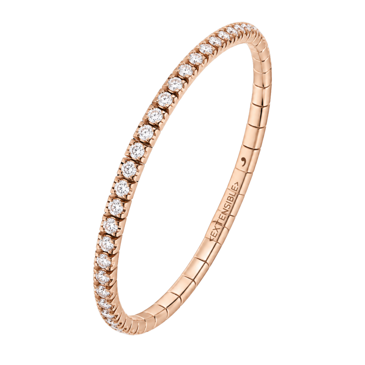 Extensible Tennis 18ct Rose Gold 1.22ct Diamond Bracelet