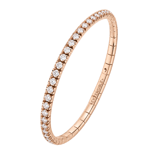 Extensible Tennis 18ct Rose Gold 1.22ct Diamond Bracelet