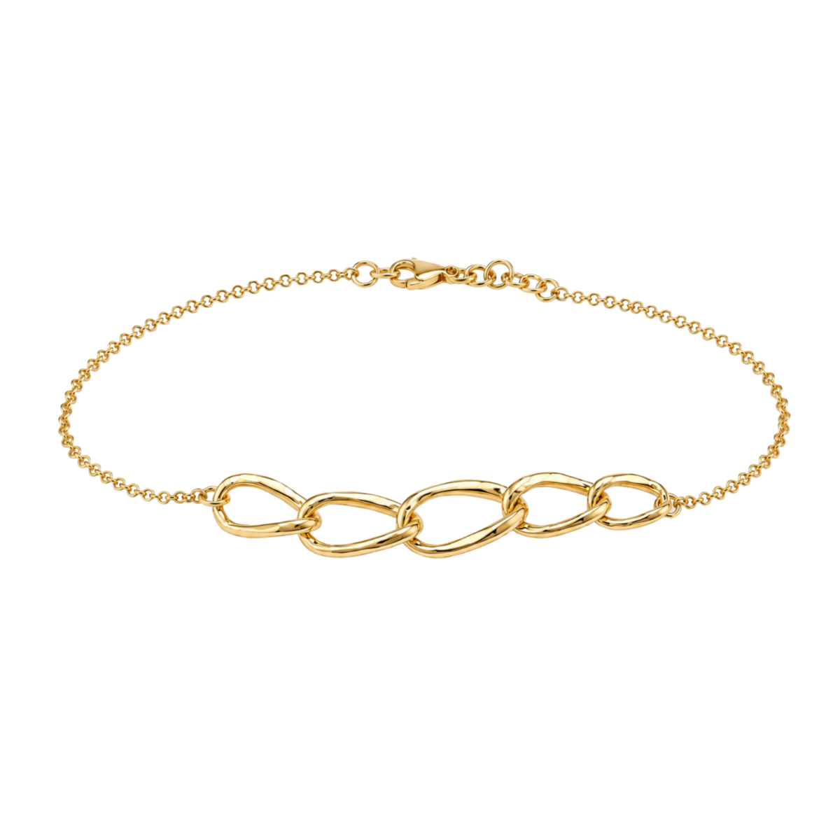 5 Hoop Bracelet in 18ct Yellow Gold on a Transparent Background