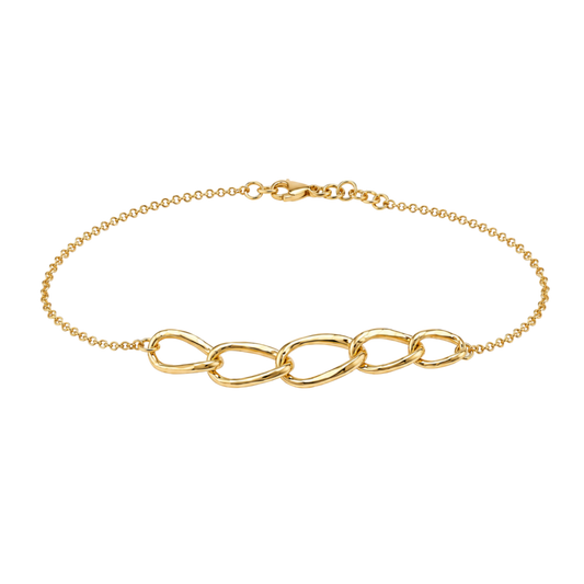 5 Hoop Bracelet in 18ct Yellow Gold on a Transparent Background