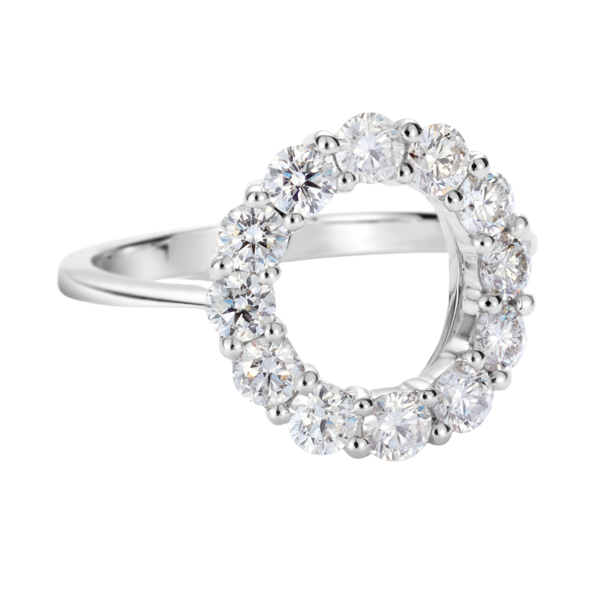 Brilliant Cut Diamond Ring in 18ct White Gold On A Transparent Background