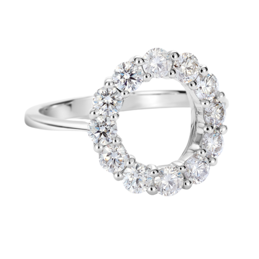 Brilliant Cut Diamond Ring in 18ct White Gold On A Transparent Background