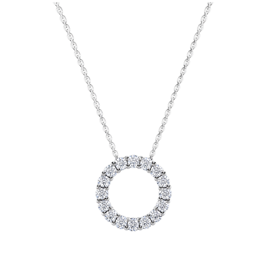 Timeless and elegant, this Medium Brilliant Cut Diamond Set Pendant in 18ct White Gold is a beautifully understated expression of luxury.