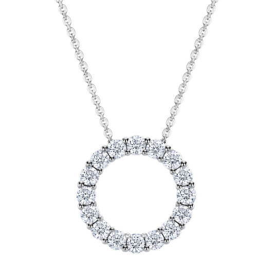 Extra Large Brilliant Cut Diamond Set Pendant in 18ct White Gold