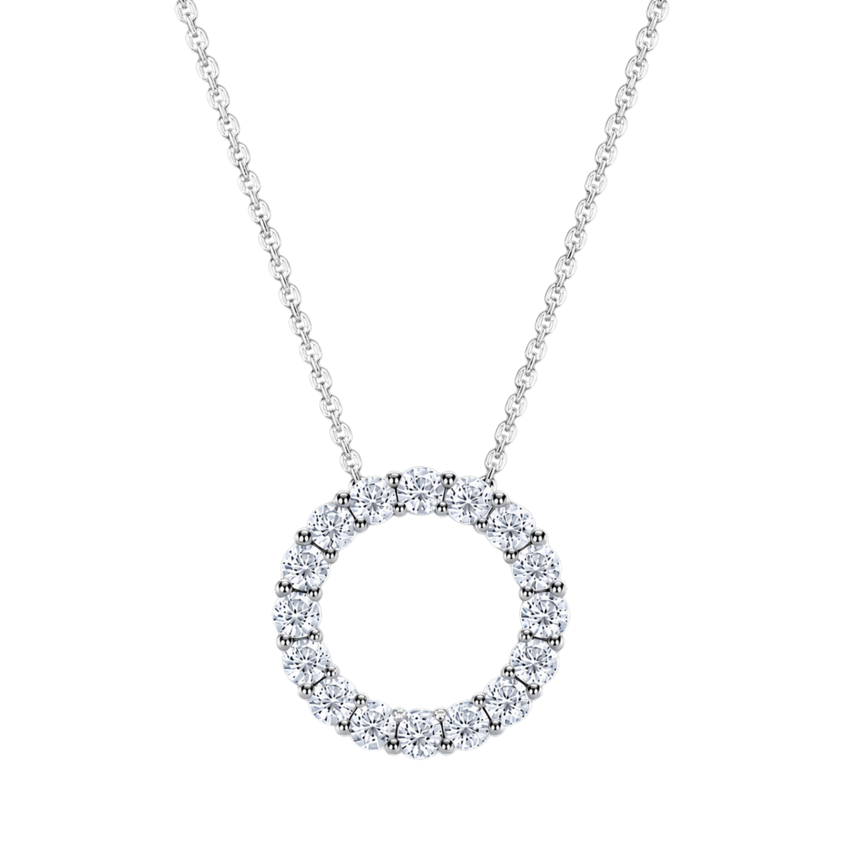 Extra Large Brilliant Cut Diamond Set Pendant in 18ct White Gold