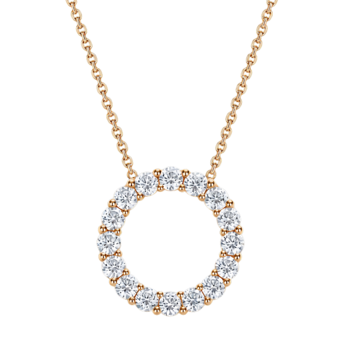 Extra Large Brilliant Cut Diamond Set Pendant in 18ct Yellow Gold On a Transparent Background 