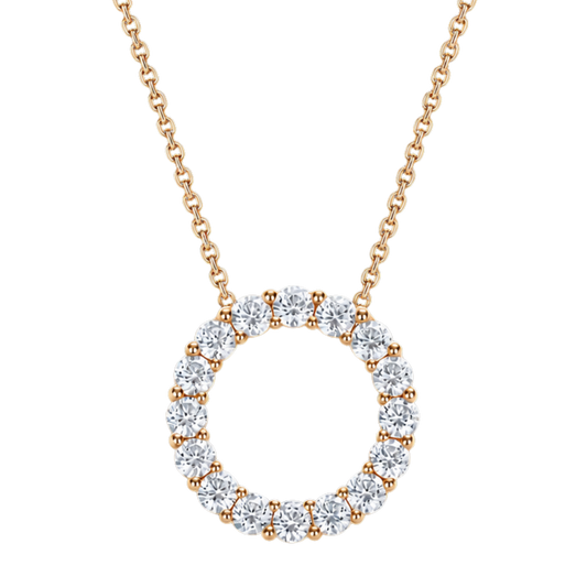 Extra Large Brilliant Cut Diamond Set Pendant in 18ct Yellow Gold On a Transparent Background 