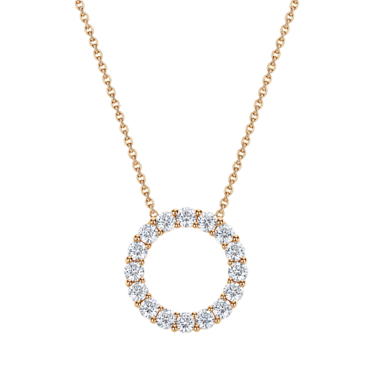 Extra Large Brilliant Cut Diamond Set Pendant in 18ct Yellow Gold On a Transparent Background 