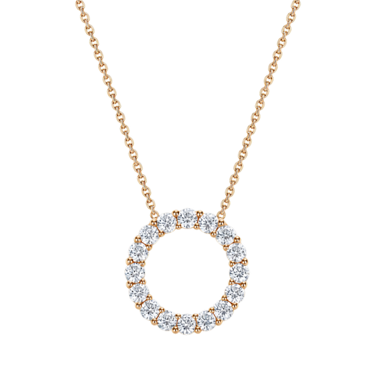 Extra Large Brilliant Cut Diamond Set Pendant in 18ct Yellow Gold On a Transparent Background 