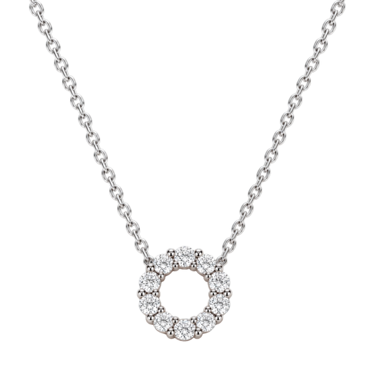 Small Brilliant Cut Diamond Set Pendant in 18ct White Gold On Transparent Products 