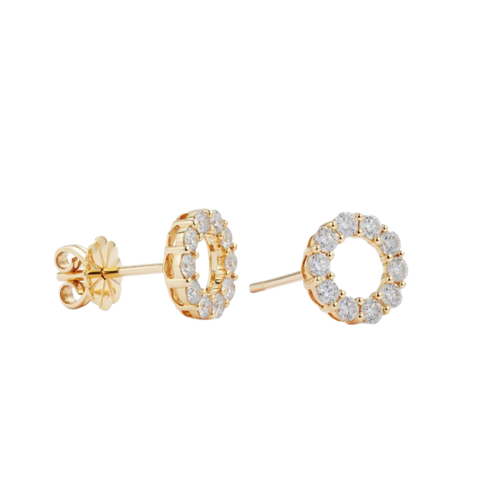 Small Brilliant Cut Diamond Earrings in 18ct Yellow Gold