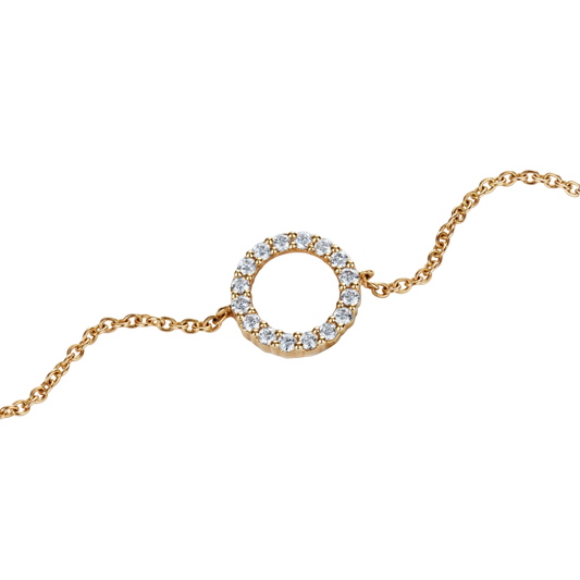 A timeless Small Brilliant Cut Diamond Bracelet crafted in 18ct yellow gold.