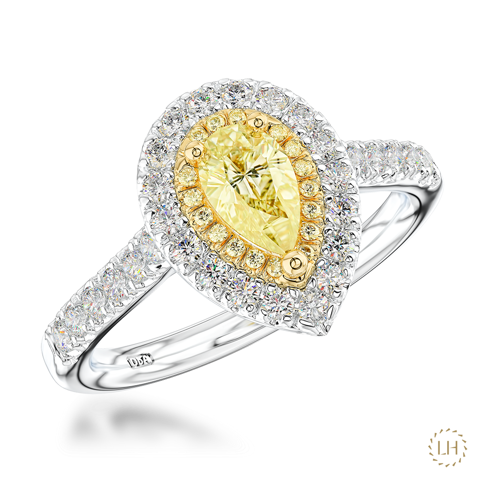 Skye Duo Pear 0.90ct Fancy Yellow VS1