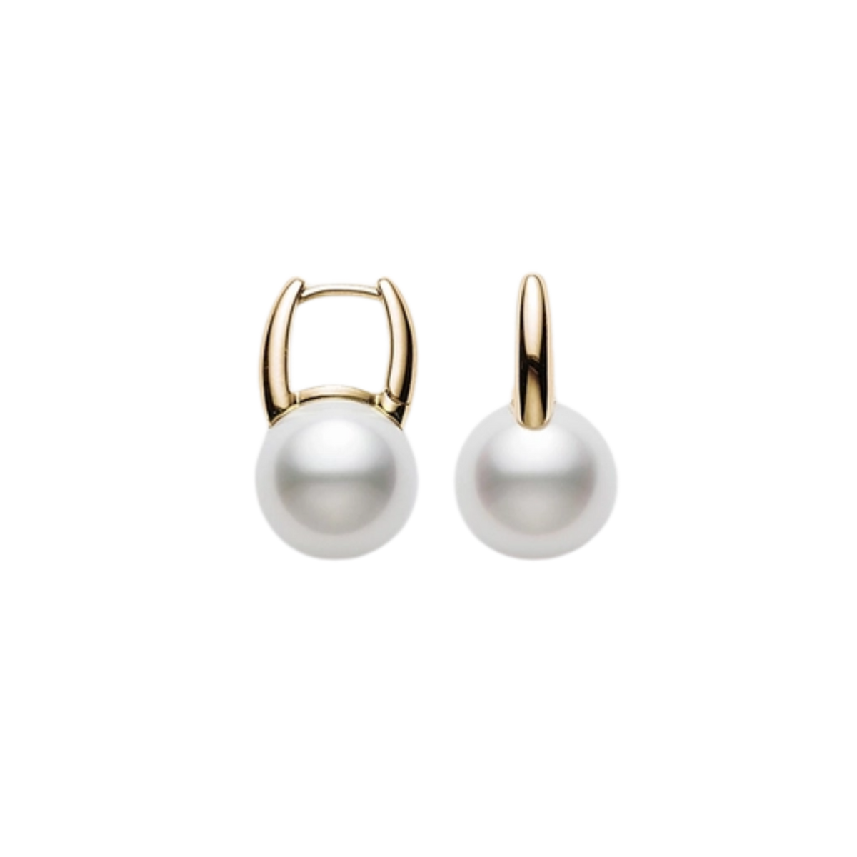 Mikimoto Classic Elegance White South Sea Cultured Pearl Earrings in 18ct Yellow Gold