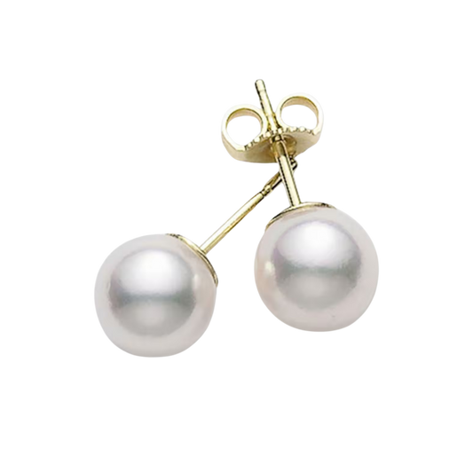 Mikimoto Classic Collection 7mm Grade AAA Akoya Pearl Stud Earrings in 18ct Yellow Gold