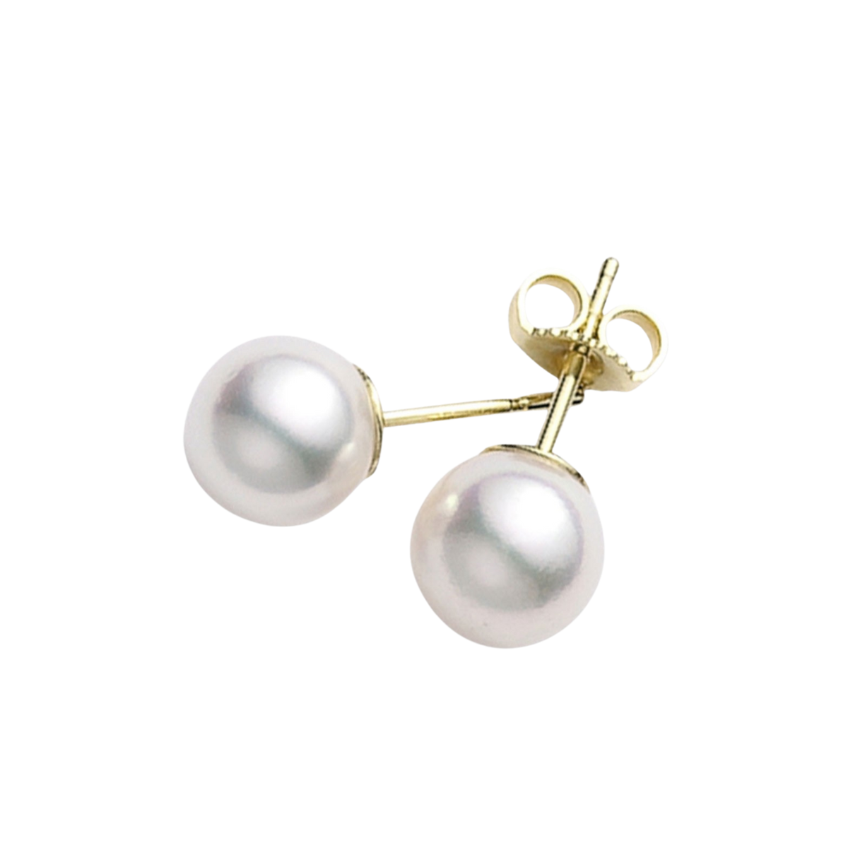 Mikimoto 7.5-8mm AA Akoya Pearl Stud Earrings in 18ct Yellow Gold