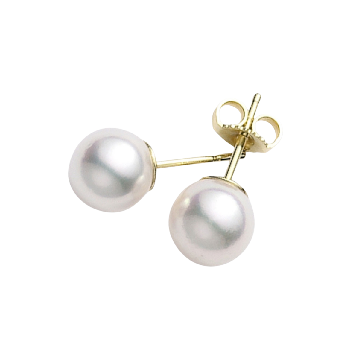 Mikimoto 8mm Grade AA Akoya Pearl Stud Earrings in 18ct Yellow Gold