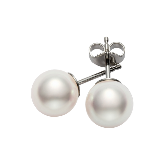 Mikimoto 7.5mm A+ Akoya Pearl Stud Earrings in 18ct White Gold