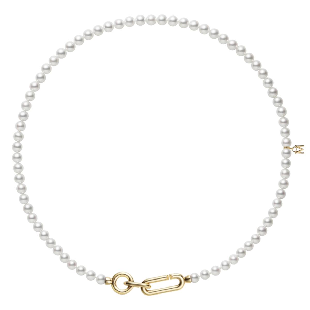 Mikimoto M Code 5mm Akoya Cultured Pearl Necklace in 18ct Yellow Gold