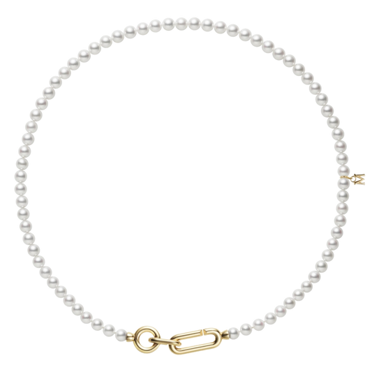 Mikimoto M Code 5mm Akoya Cultured Pearl Necklace in 18ct Yellow Gold