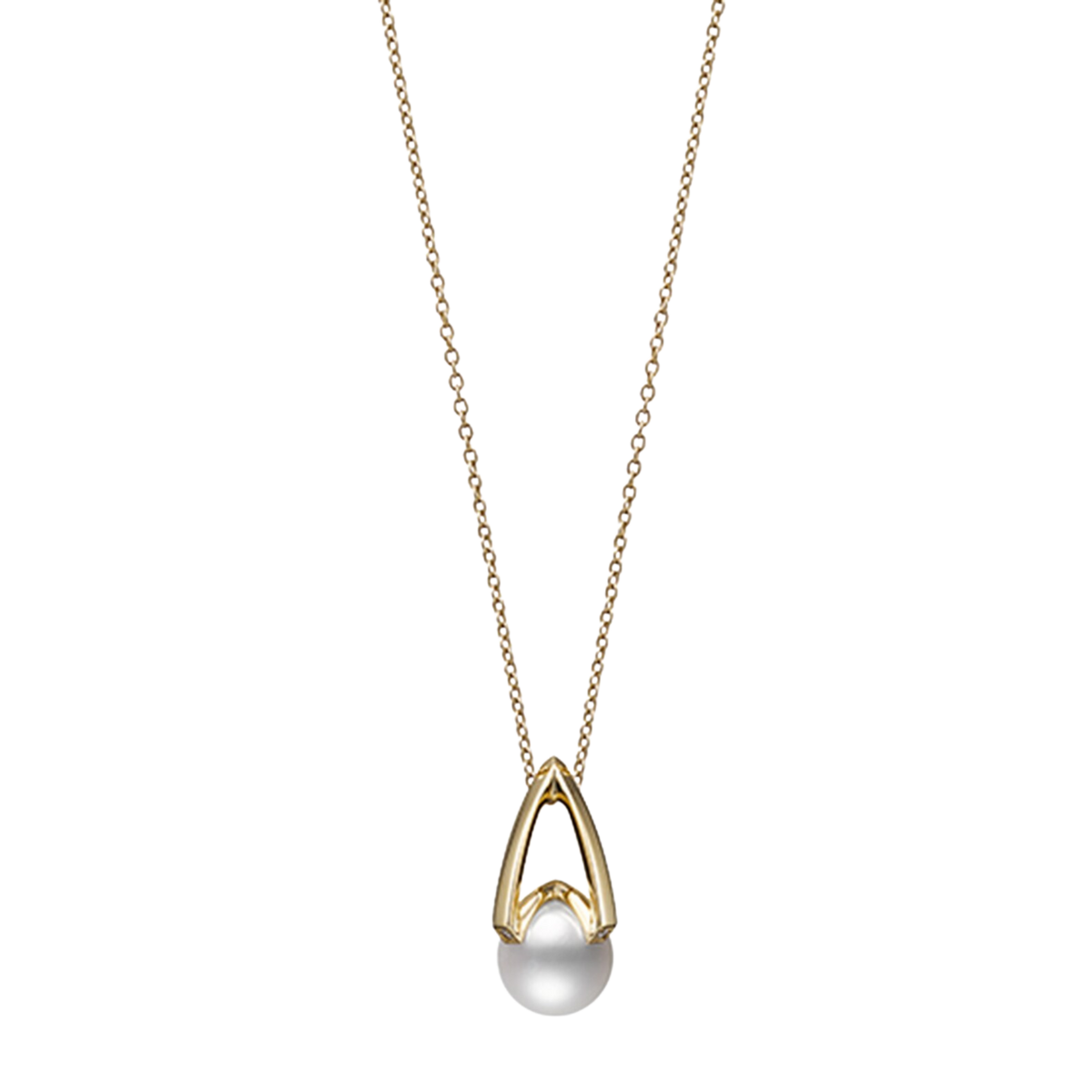 Contemporary styling meets Mikimoto's celebrated pearl craftsmanship in this M Collection Akoya Cultured Pearl and Diamond Pendant. 