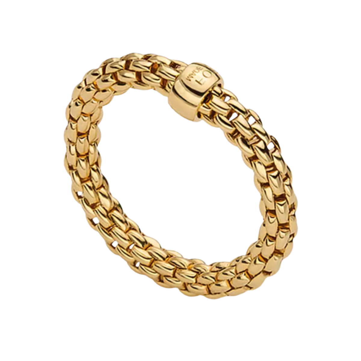 Made entirely from 18ct yellow gold, this medium FOPE Essentials ring showcases the brand's signature Flex'it design for a comfortable, effortless fit.